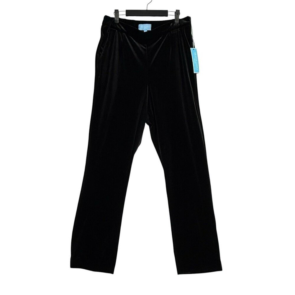 Draper James RSVP Black Velvet Pants Size XL Pockets Career $78 NWT
